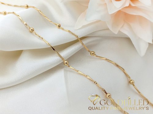 Antyalergiczny naszyjnik pozłacany „Goldfilled”, długość 50 cm i grubość 2-3 mm, kolor 18K