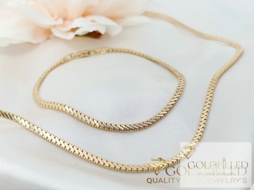 Antyalergiczny naszyjnik Goldfilled 50cm/3mm + bransoletka 19cm, kolor 18K