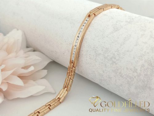 Antyalergiczna bransoletka pozłacana "Goldfilled", długość 19 cm i szerokość 6 mm, kolor 18K