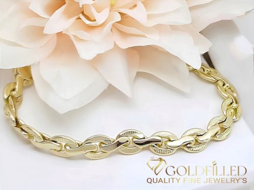 Antyalergiczna bransoletka pozłacana "Goldfilled", długość 19 cm i szerokość 8 mm, kolor 14K