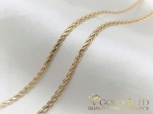 Antyalergiczny naszyjnik pozłacany „Goldfilled”, długość 45 cm i grubość 2,5 mm, kolor 18K