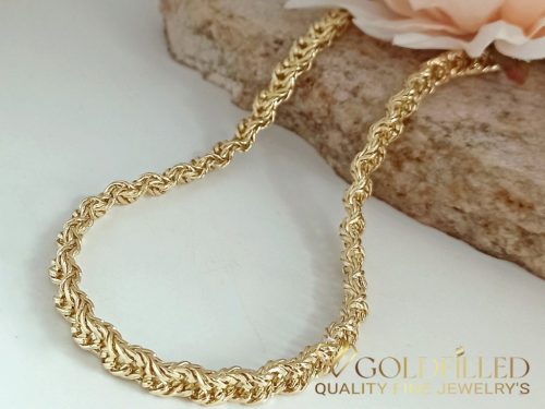 Ekskluzywny antyalergiczny naszyjnik „Goldfilled” pozłacany o długości 45 cm i grubości 7 mm, kolor 14K