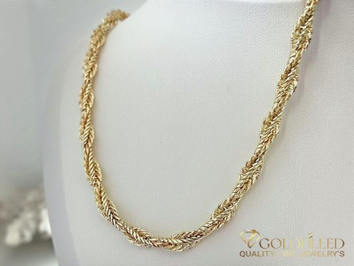 Ekskluzywny antyalergiczny naszyjnik „Goldfilled” pozłacany o długości 45 cm i grubości 6,5 mm, kolor 14K